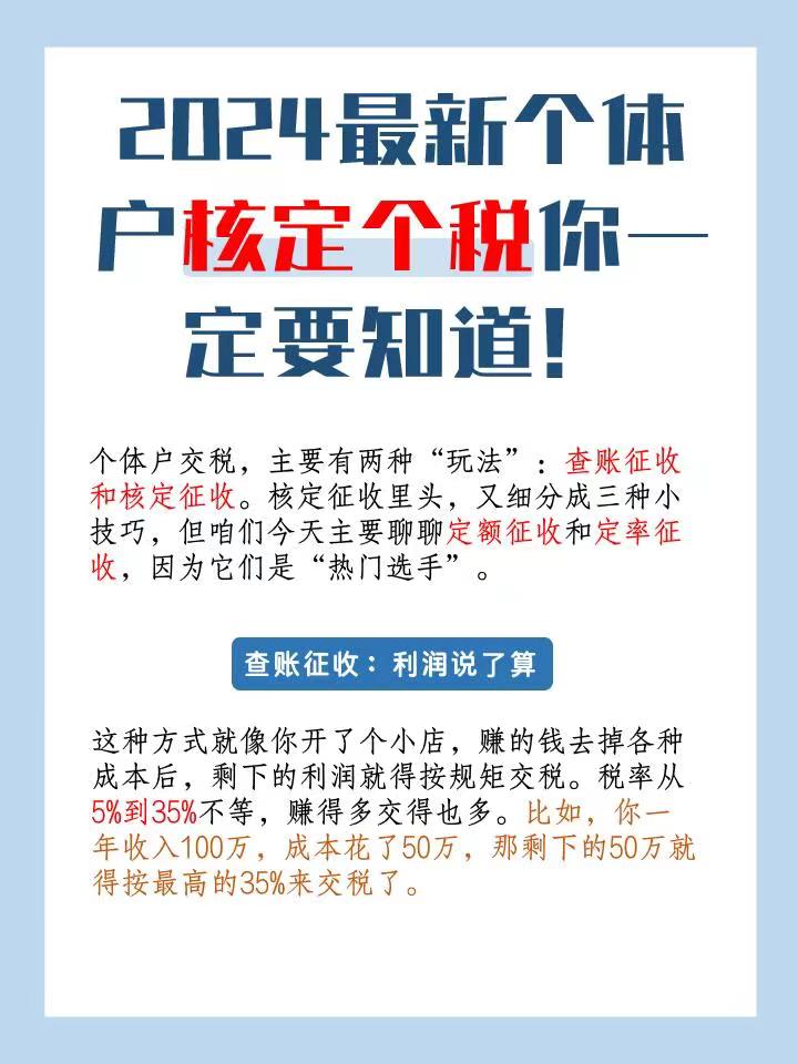 文昌2024最新个体户核定个税你一定要知道！